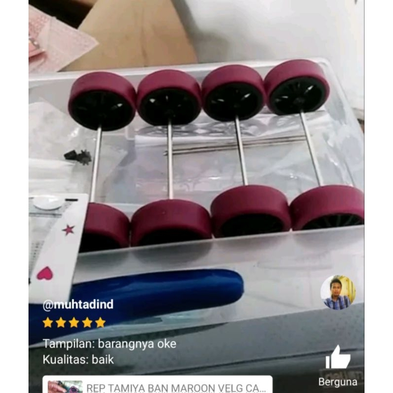 REP TAMIYA BAN MAROON VELG CARBON PIN MEDIUM