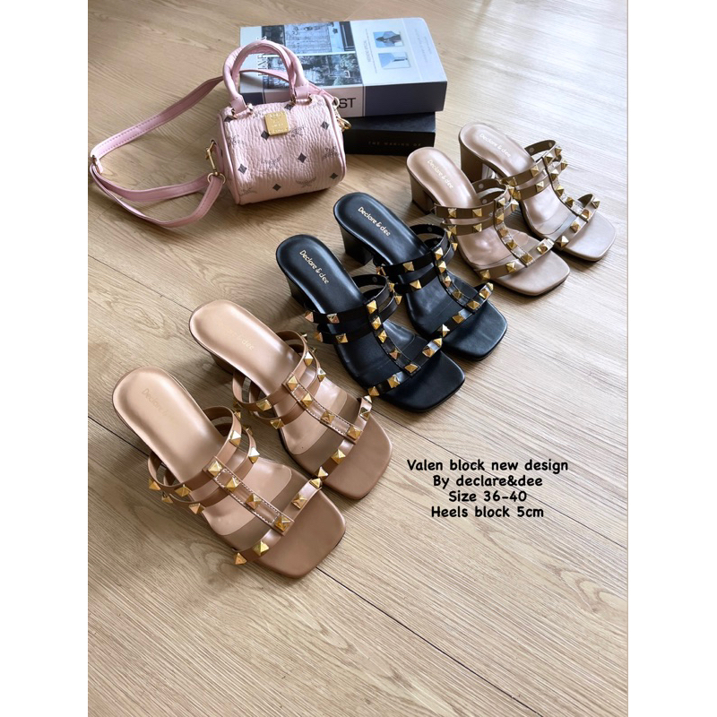 DECLARE&amp;DEE HEELS WANITA STUDDED 5 CM