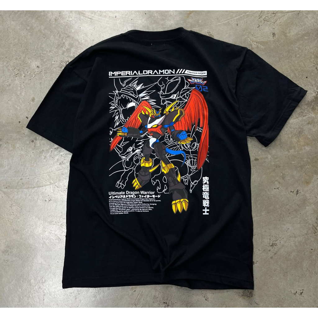 TORIZU Tshirt Digimon Imperialdramon Fighter Mode Anime Manga Premium Unisex