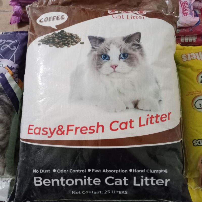 Pasir wangi gumpal TOP cat litter 25 litter coffee | pasir kucing TOP cat litter 25 litter