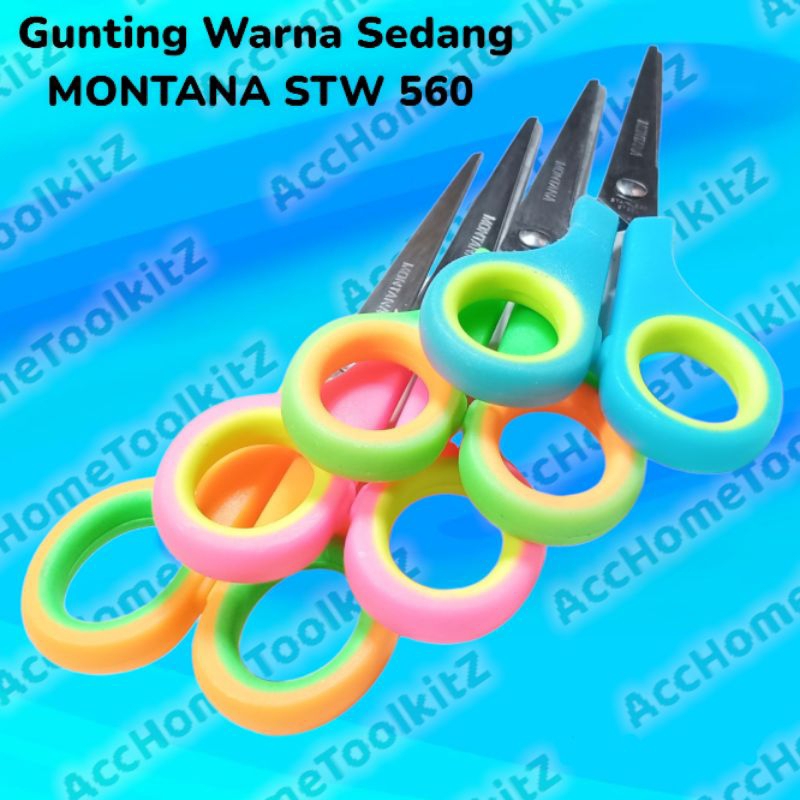 Gunting Kertas Sebaguna Scissors Original Gunting Warna Stainless Steel Renteng 12 pcs Ukuran Kecil Jansen GS-03 Rentengan 12pcs