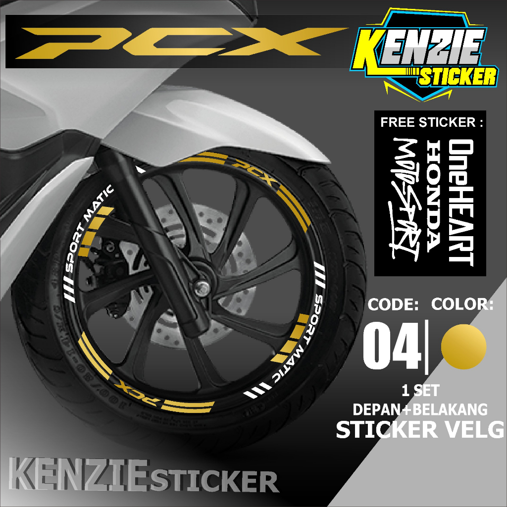 Aksesoris Motor Stiker Cutting Sticker List Velg Honda PCX 160 PCX 150 Lis Pelek Velk Variasi Set De