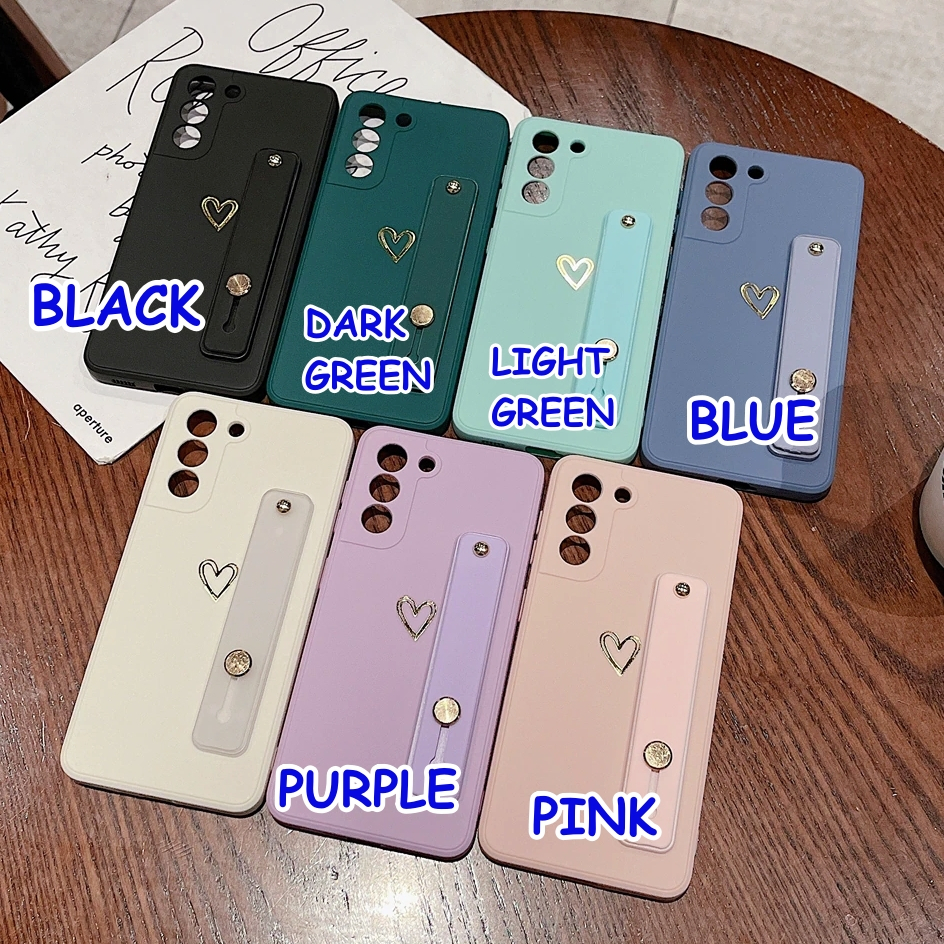 SAMSUNG GALAXY A7 2018, A32 4G - HEART LOVE HOLDER STAND PASTEL SOFT CASE CASING