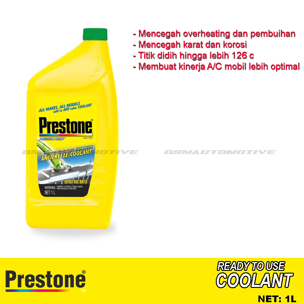 PRESTONE Ready To Use Coolant 1L / Coolant Siap Pakai Mobil Motor Tanpa Ditambah Air