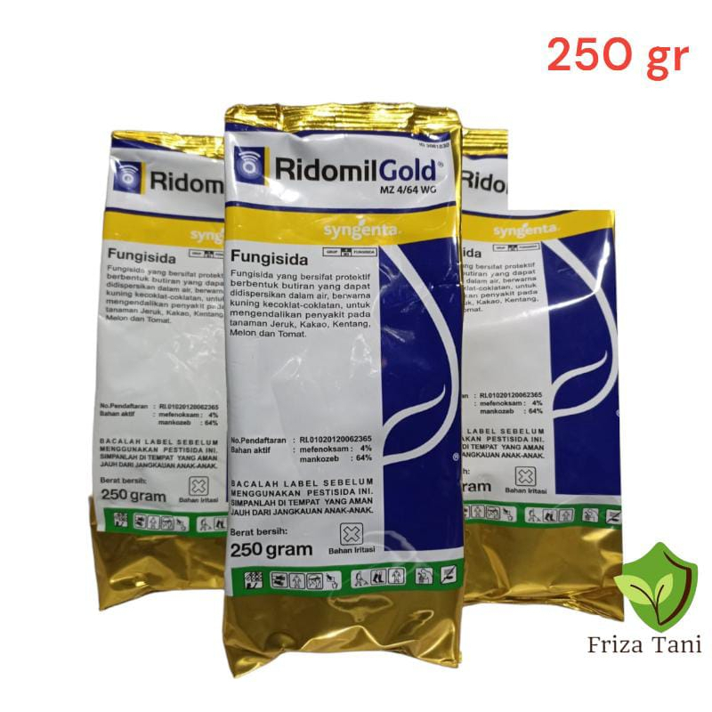 Fungisida Ridomil Gold MZ 4 64 WG 250gr Bahan Aktif Mefenoksam 4%, mankozeb 64% Original Syngenta