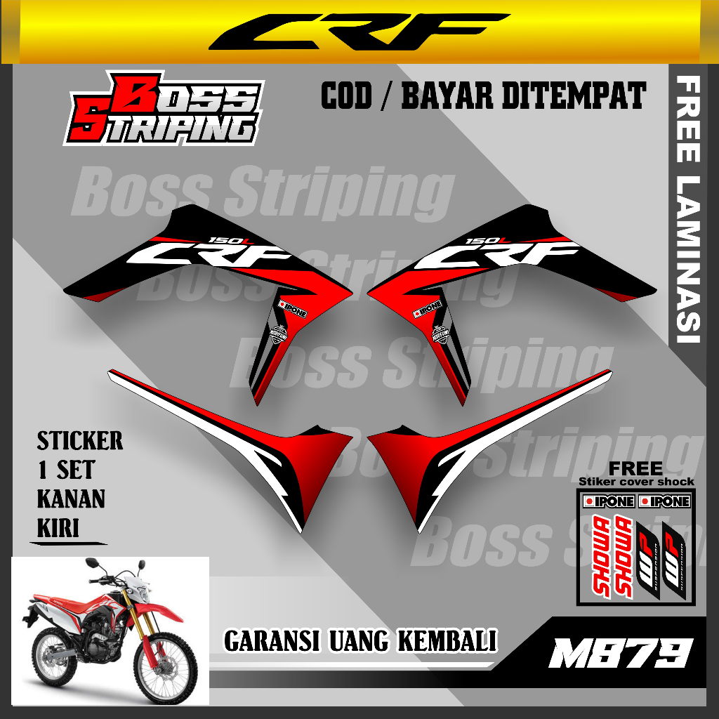 STRIPING VARIASI CRF 150 L / STIKER MOTOR CRF 150 L SUPERMOTO