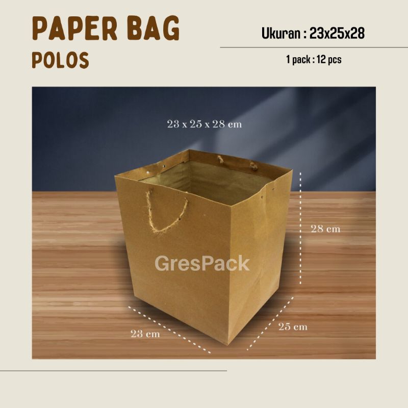 

Tas Kertas Kotak/Paper bag Coklat Polos/Paper bag Kotak nasi