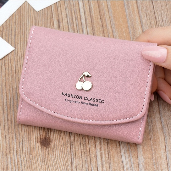 DOMPET LIPAT WANITA MINI LORYCA WA682P3 KULIT PREMIUM PINK KEKINIAN SIMPLE LUCU MURAH CEWEK BRANDED IMPORT KOREA SLOT KARTU UANG KECIL PENDEK REMAJA