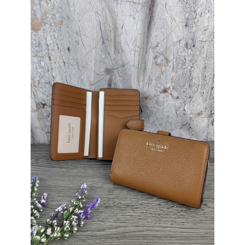 KS medium wallet brown full leather