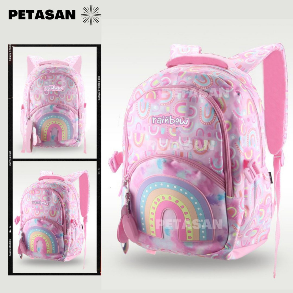 PTS - TAS RANSEL ANAK PEREMPUAN SD MOTIF RAINBOW -  TAS SEKOLAH