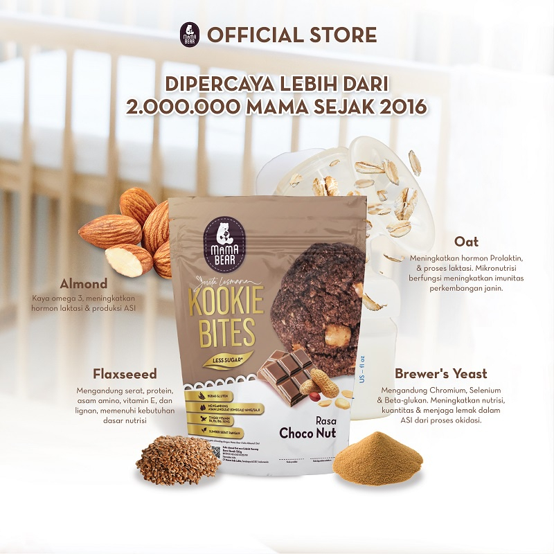 MamaBear Kookie Bites Rasa Keju Kukis Almond Oat Pelancar ASI Cheese Gluten Free | Egg Free | ASI BOOSTER