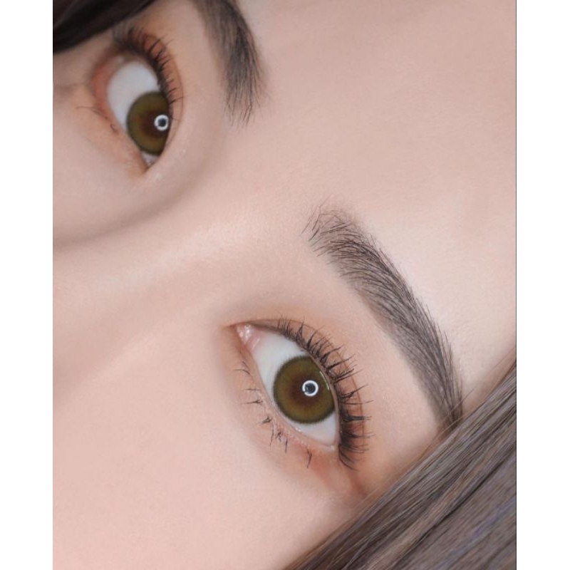 Softlens Princess Idol Roze Olive Green / Hijau Normal Minus Beda Minus