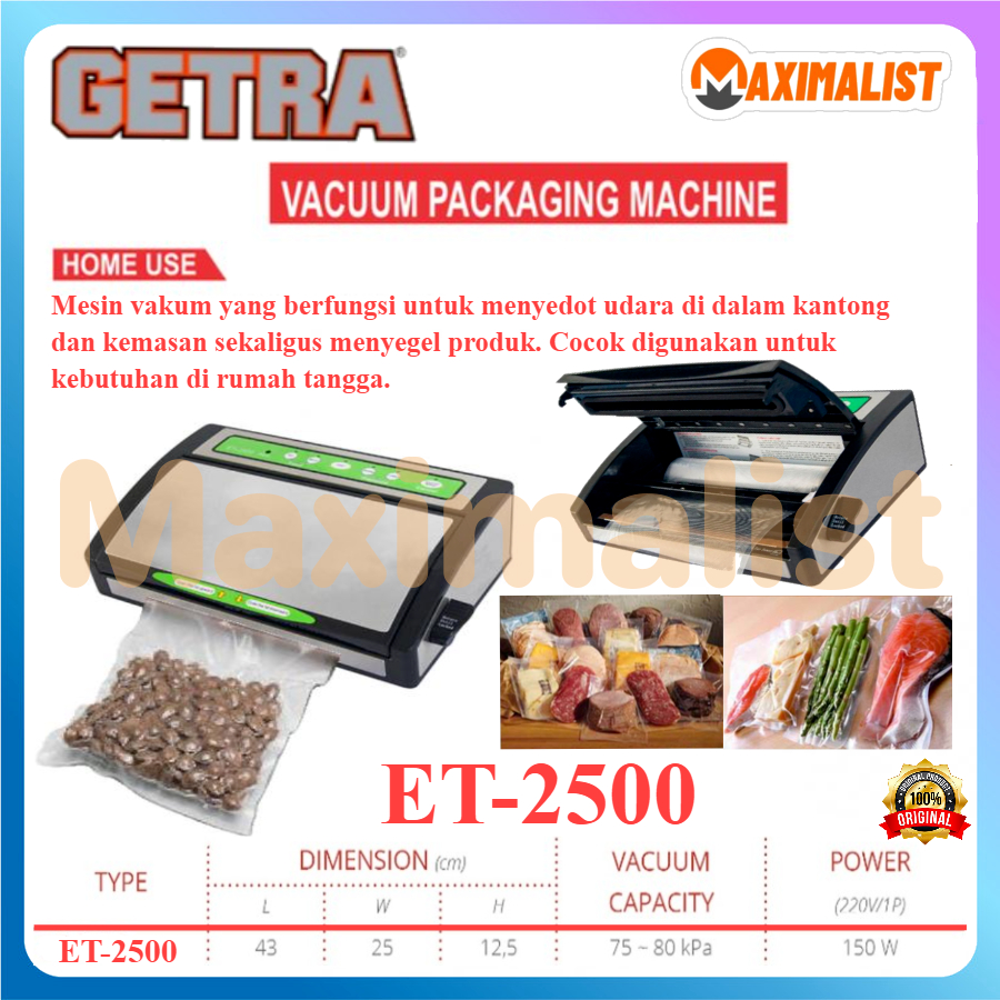 GETRA ET-2500 Vacuum Sealer Vacum Portable - Vacuum Makanan / VACUUM SEALER GETRA ET-2500 Vakum Seal