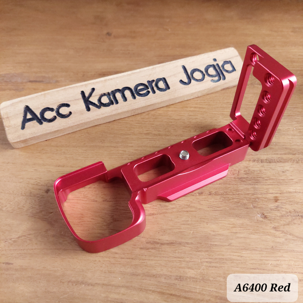 L Plate Sony A6400 Red Vertical Grip Quick Release