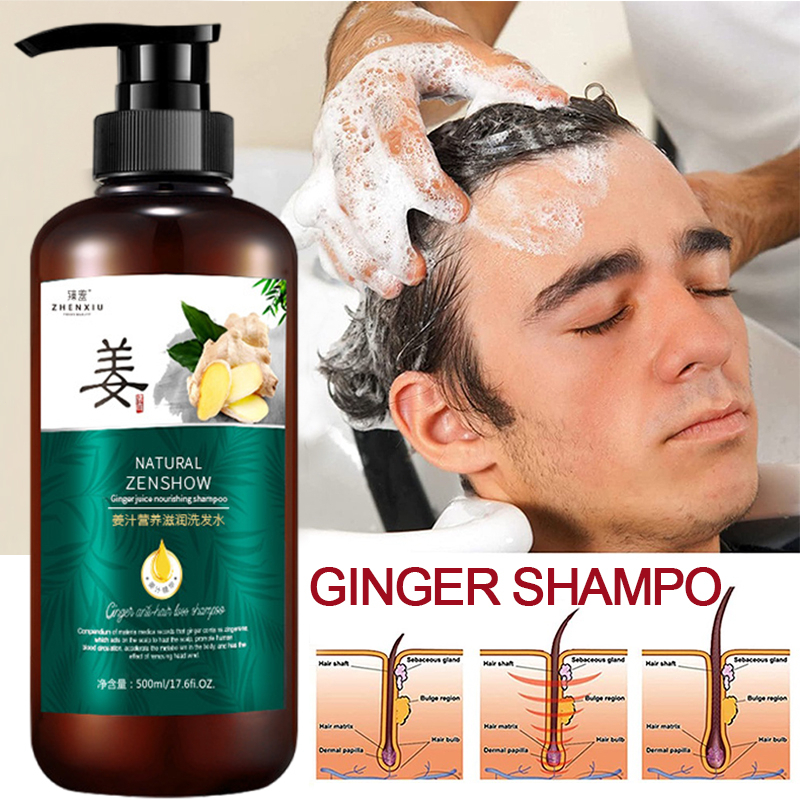 Ginger Shampo Penumbuh Rambut 500ml / Sampo Jahe Anti Rontok Anti Ketombe Gatal / Cairan Essence Serum Jahe Ginger Serum Obat Vitamin Penumbuh Rambut