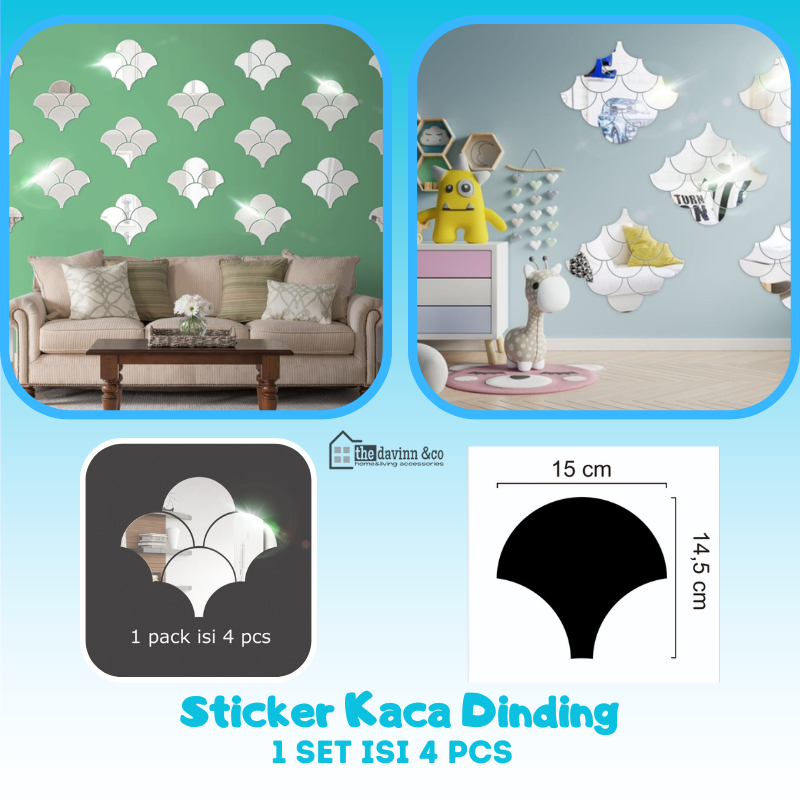 hiasan kaca cermin dekorasi dinding aesthetic mirror hiasan dinding rumah kaca cermin wall stiker sicker