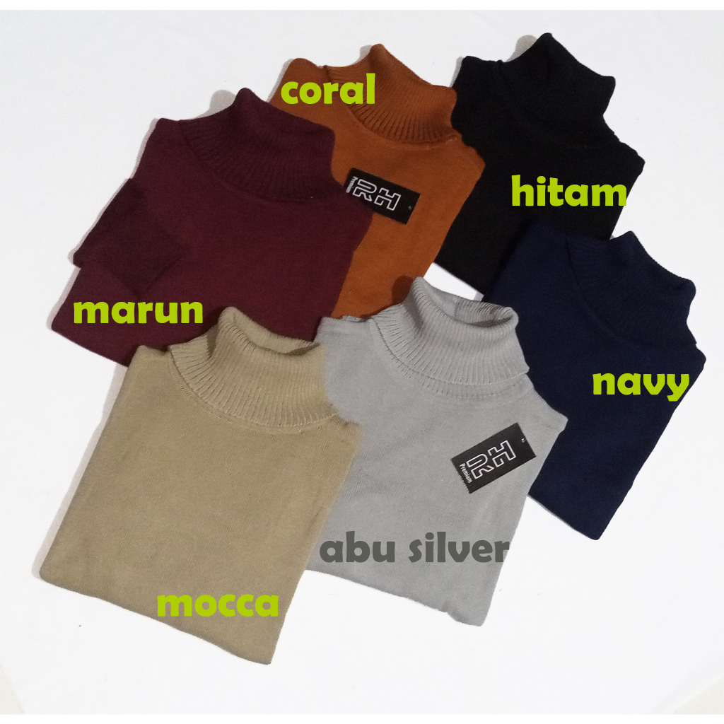 RH - BAJU RAJUT ANAK TURTLENECK POLOS SWEATER UKURAN ANAK XXL