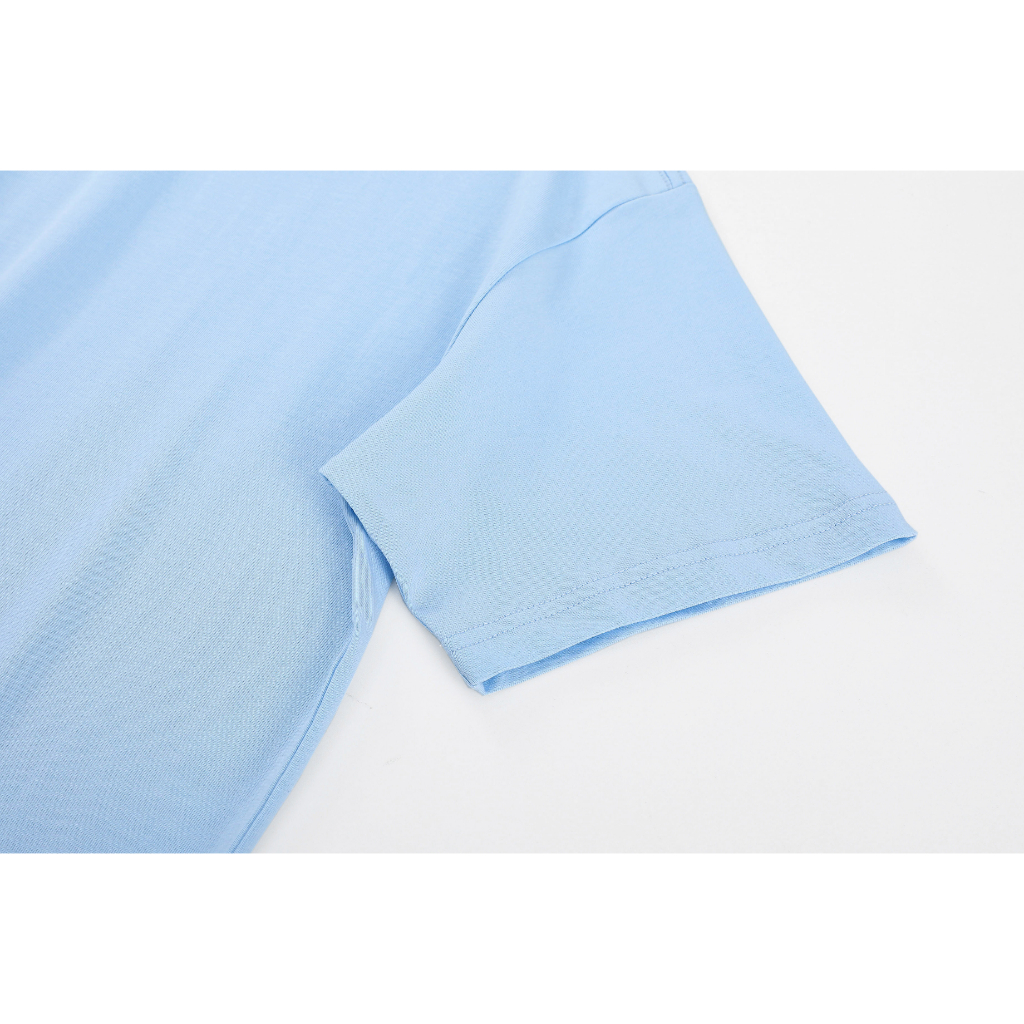 LULU Atasan--Biru Premium High Quality 100 Cotton T Shirt With Thick And Comfortable Threaded Collar