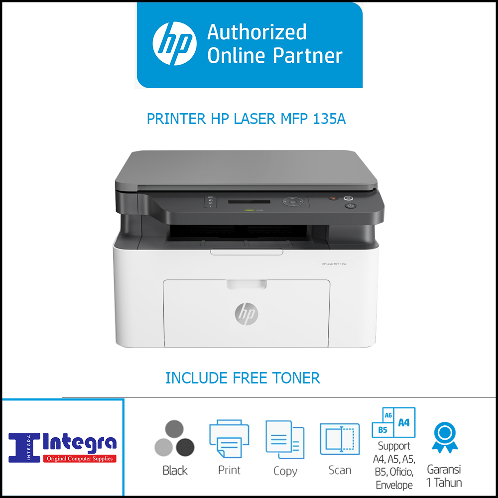 Printer HP Laserjet Mono MFP M135A | 135A Print Scan Copy Monochrome HP M-135A