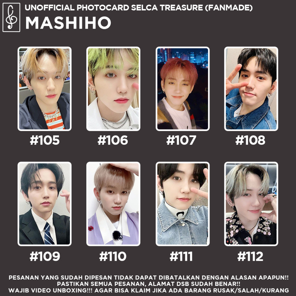 [SELCA TREASURE] MASHIHO BOYFRIEND MATERIAL PHOTOCARD  UNOFFICIAL