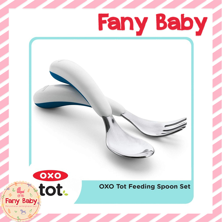 OXO TOT ON THE GO FORK AND SPOON SET WITH TRAVEL CASE