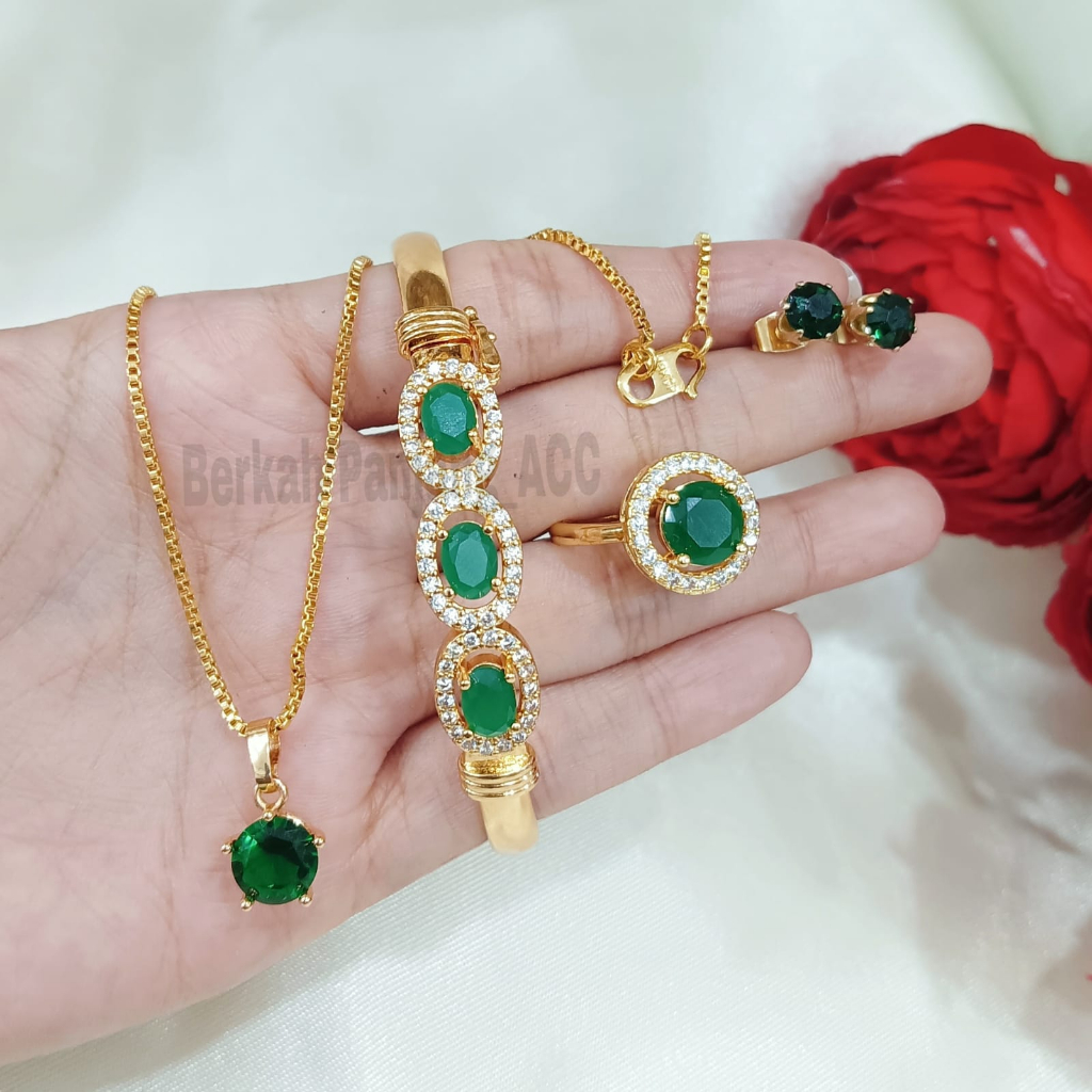 SET LENGKAP VARIASI BATU ZIRCON  PERMATA DESAIN  FASHION ANTI KARAT