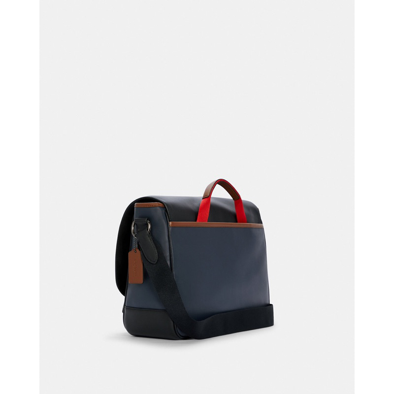 Coach Track Messenger In Colorblock Signature Canvas (C 4142)