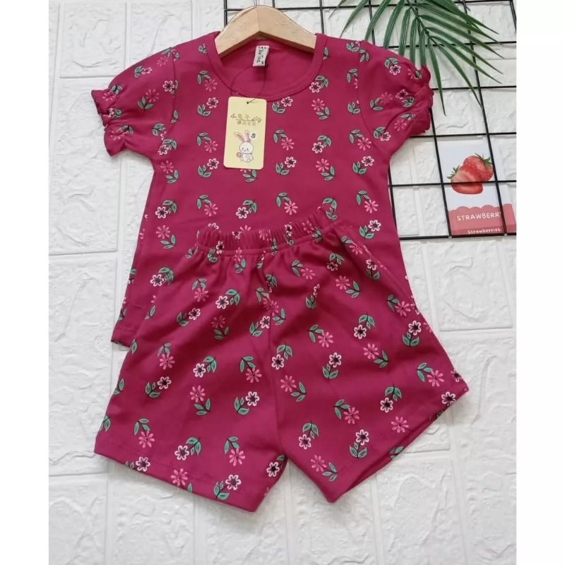 SETELAN LGN KERUT MOTIF BUNGA WEI