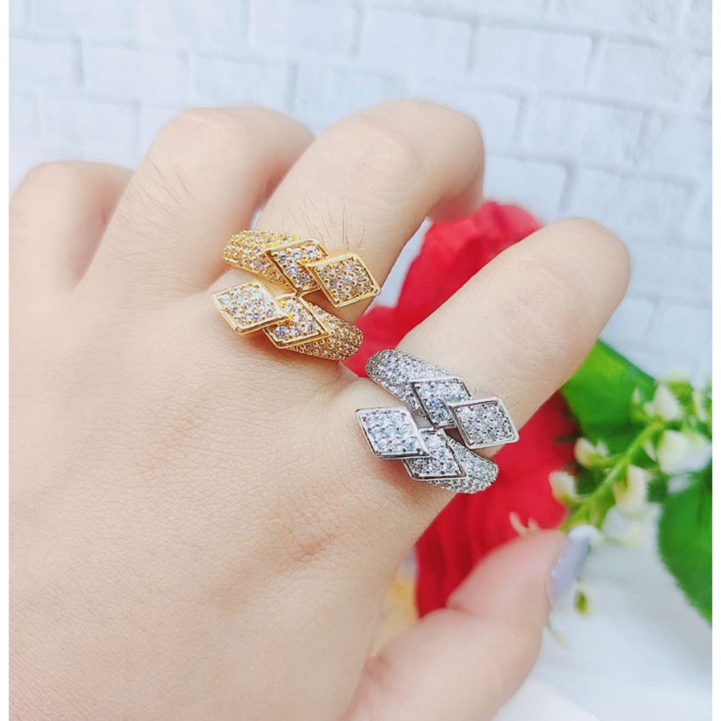 Cincin Xuping Mata Full Lapis Emas Perhiasan Fashion R26/27/28