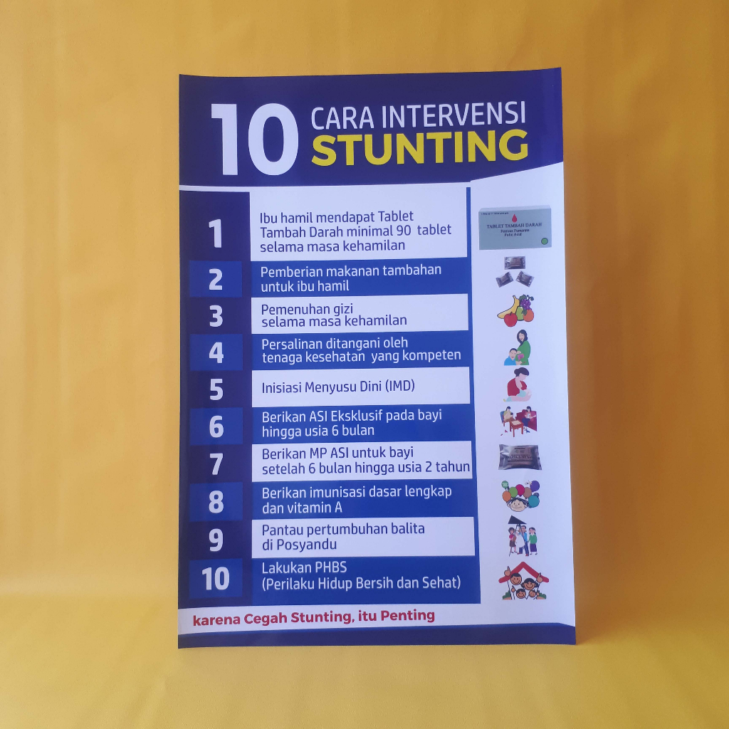 Poster Stunting | Poster 10 Cara Intervensi Stunting | Poster Anak Stunting