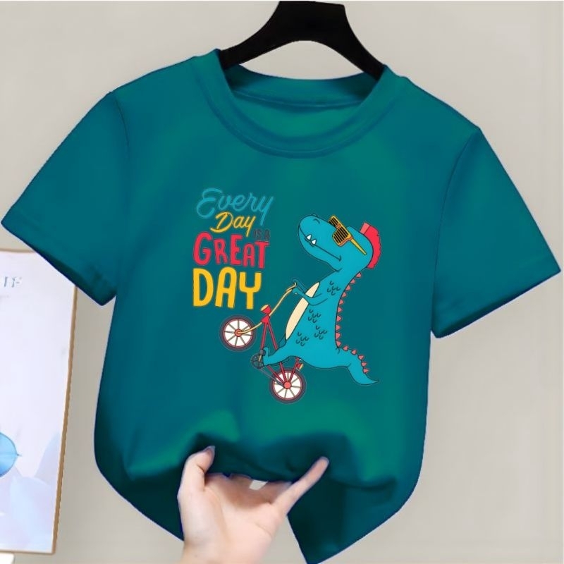 DUNIA.OBLONG-Kaos Anak Unisex Gambar Dino Every Day Baju Anak Laki Laki Dan Perempuan Kaos Distro Anak Cowok/Cewek