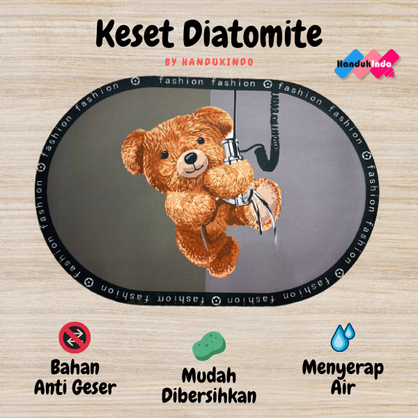 Keset Kaki Diatomite Murah Anti Slip / Anti Bau / Anti Geser / Menyerap Air / Keset Kamar Mandi Bulat Oval Cepat Kering