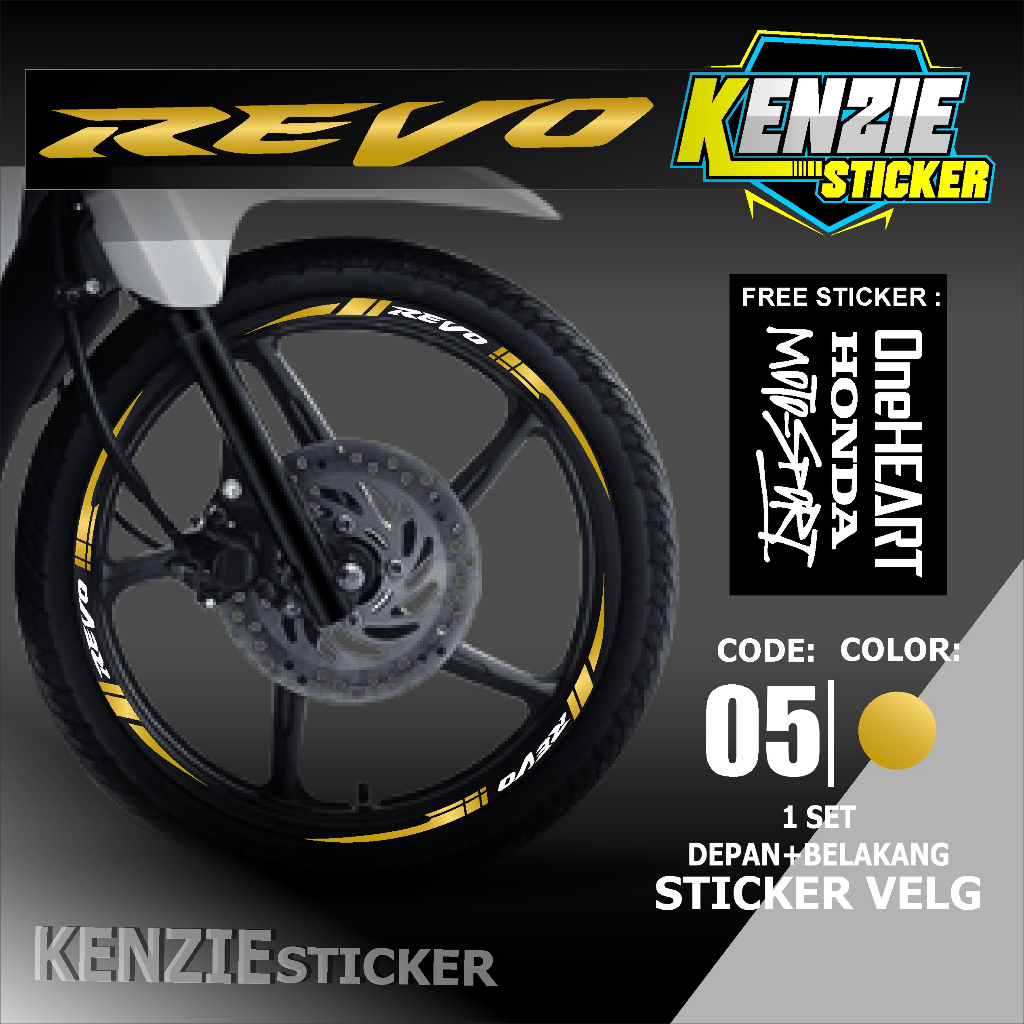 Aksesoris Stiker Cutting Sticker List Velg Motor Honda REVO 110 Lis Pelek Velk Variasi Set Depan Bel