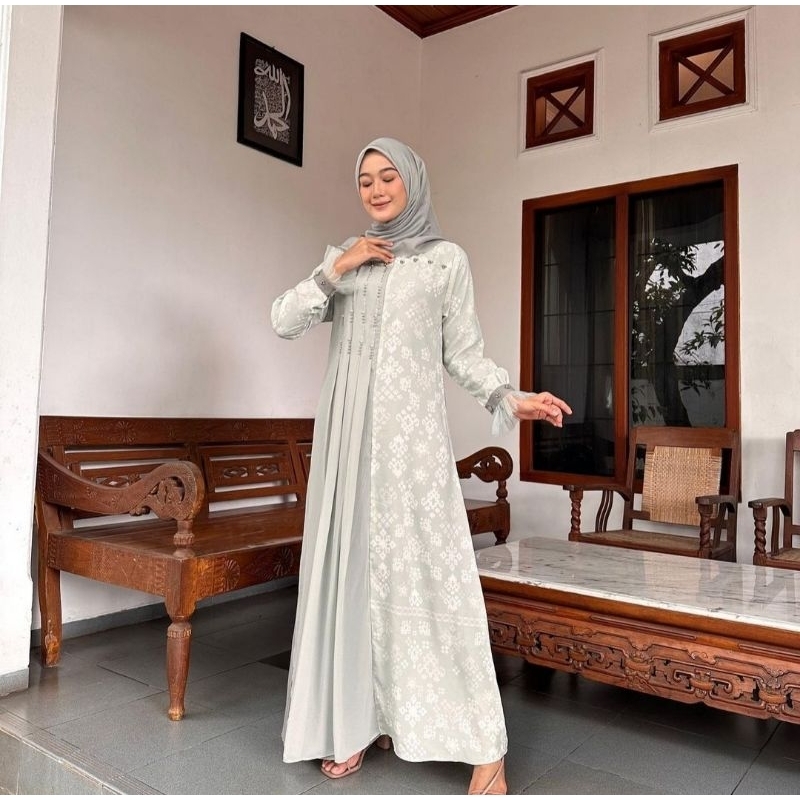 Gamis maxmara payet premium / referensi foto 4season hijab