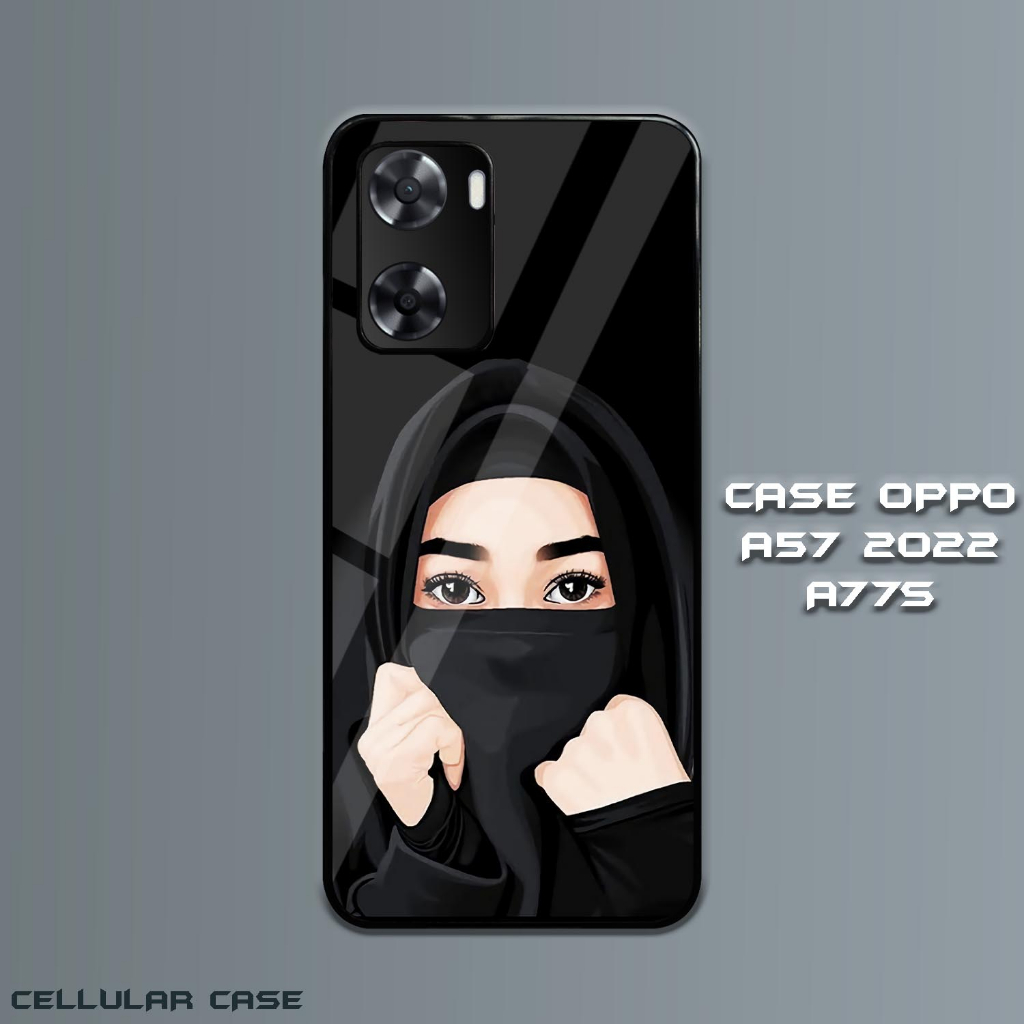 Case Glossy Oppo 57 2022 | A77S 4G [CS18] Hijab Kaligrafi Casing Hardcase Hp Oppo Kesing Kilau Hape 
