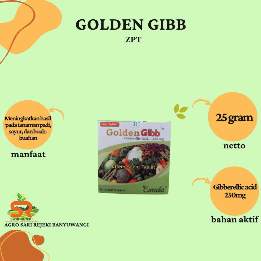 GOLDEN GIBB GA3 25GRAM ZPT MEMPERCEPAT PERTUMBUHAN