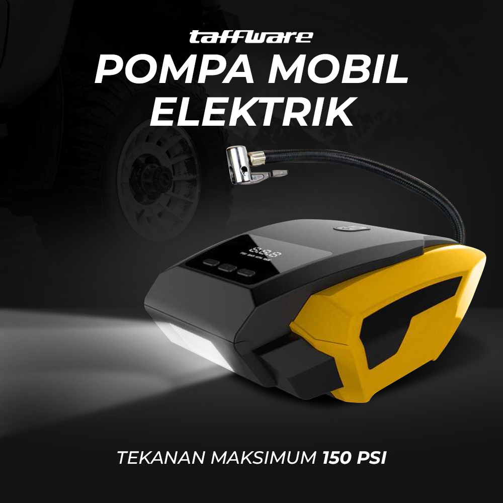 Taffware Pompa Ban Mobil Elektrik Serba Guna Inflator Pengukur Tekanan Udara - Black/Yellow