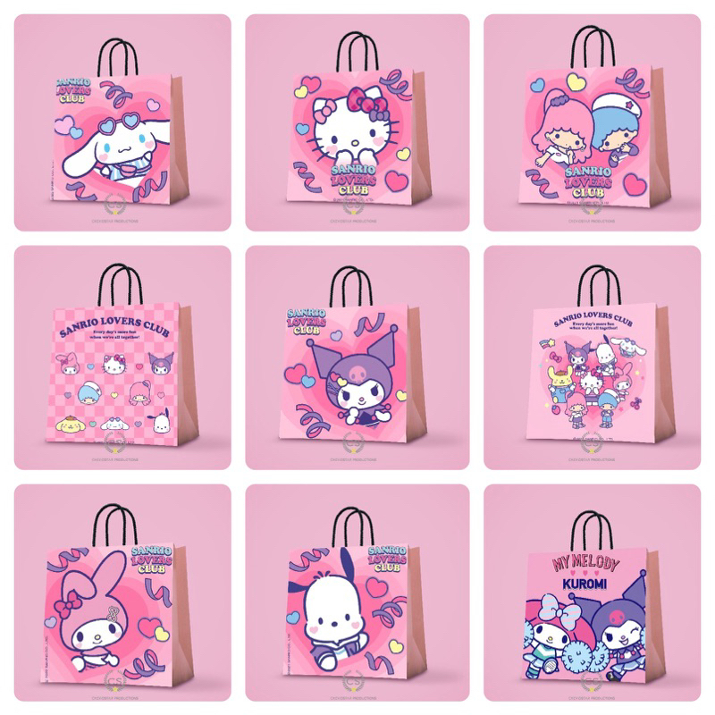 

Paper Bag Custom Sanrio Goodie Bag Ulang Tahun Anak Tas Kado Tas Kertas Hampers Birthday Shopping Bag Flower Box