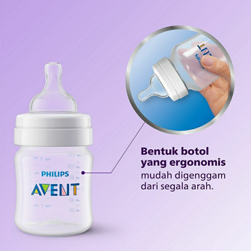 Philips avent classic plus wide neck milk bottle 2 pcs 125ml