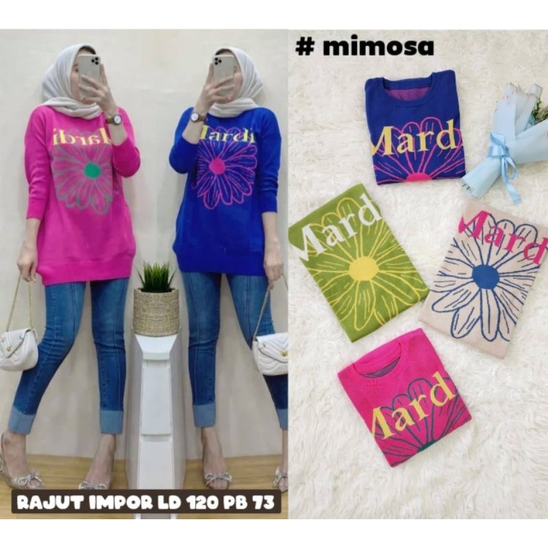 SWEATER RAJUT MARDI FLOWER PRINT PREMIUM WANITA SWEATER RAJUT OVERSIZE BAJU DINGIN WANITA SWEATER RA