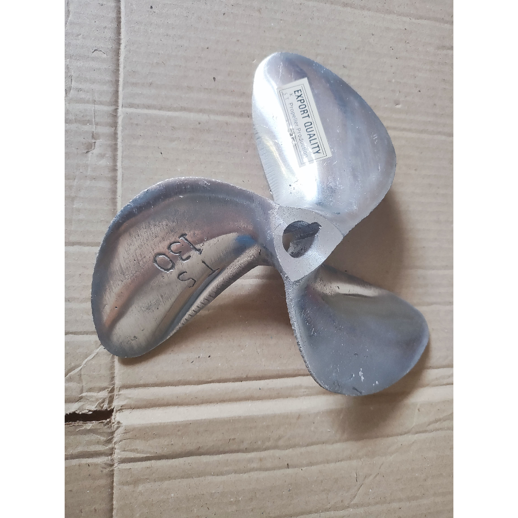 Kipas baling-baling perahu TS130 aluminium 3 daun propeller