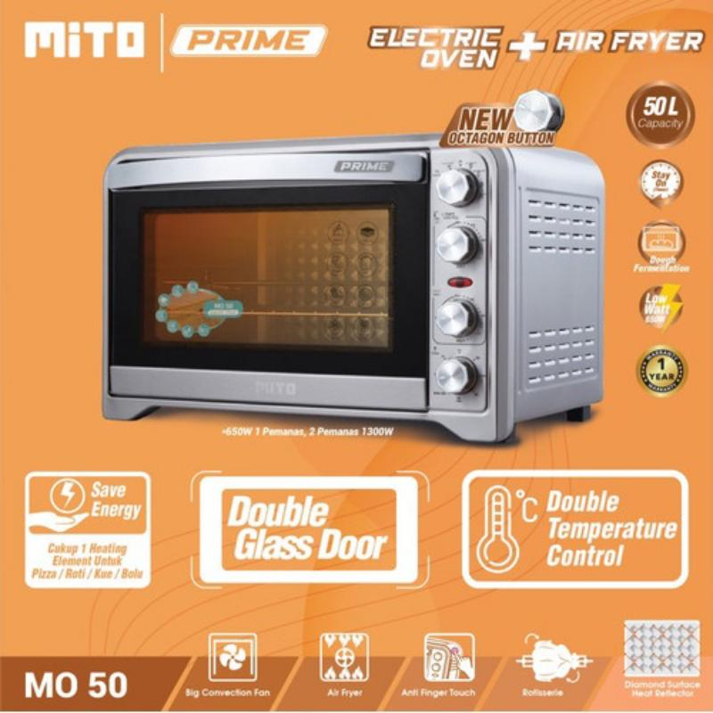 Mito Oven Listrik Mito dan Air Fryer Jumbo MO 50 Prime 2 in 1 Kapasitas 50 Liter