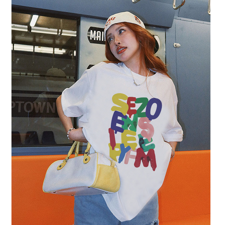 kaos oversize wanita import lengan pendek american retro letter graffiti print T-shirt kekinian kaos couple