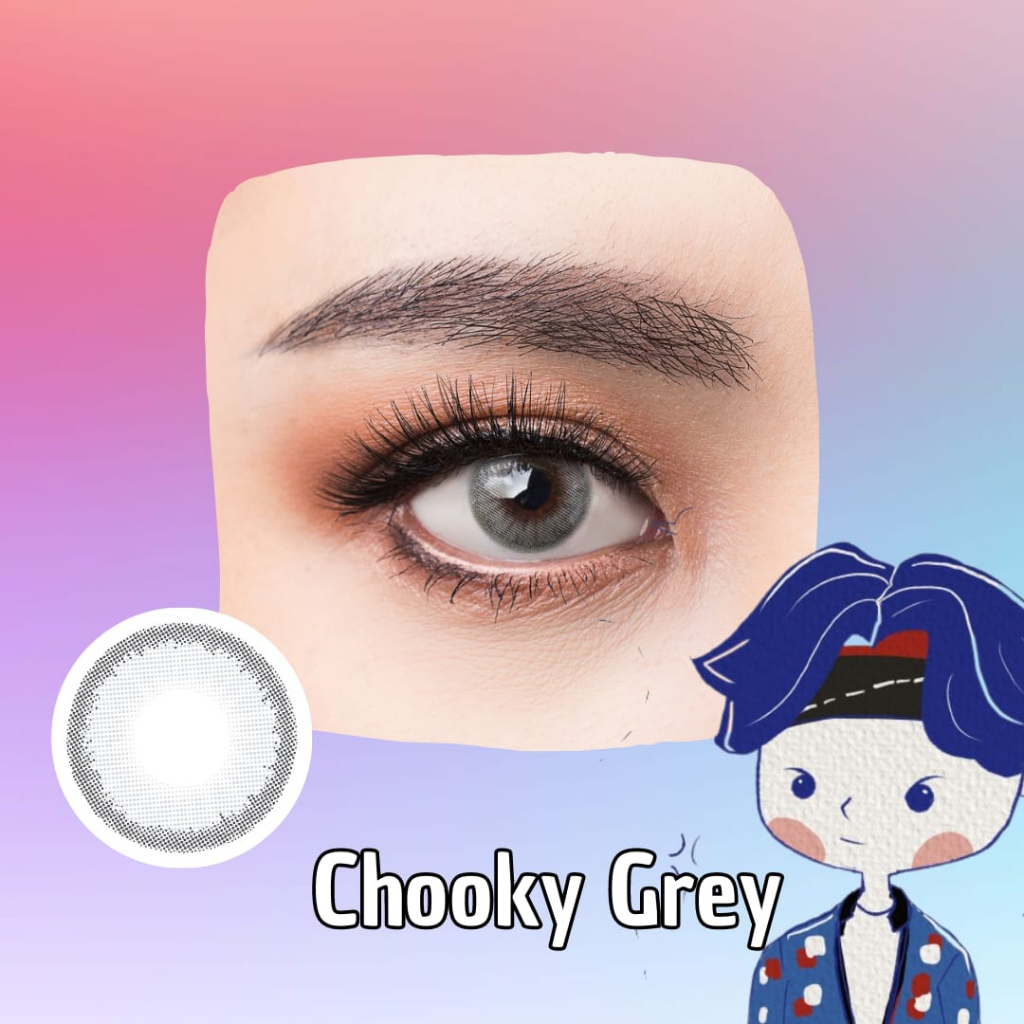 Famous With Biomoist Cooky Grey Monthly Softlens Warna