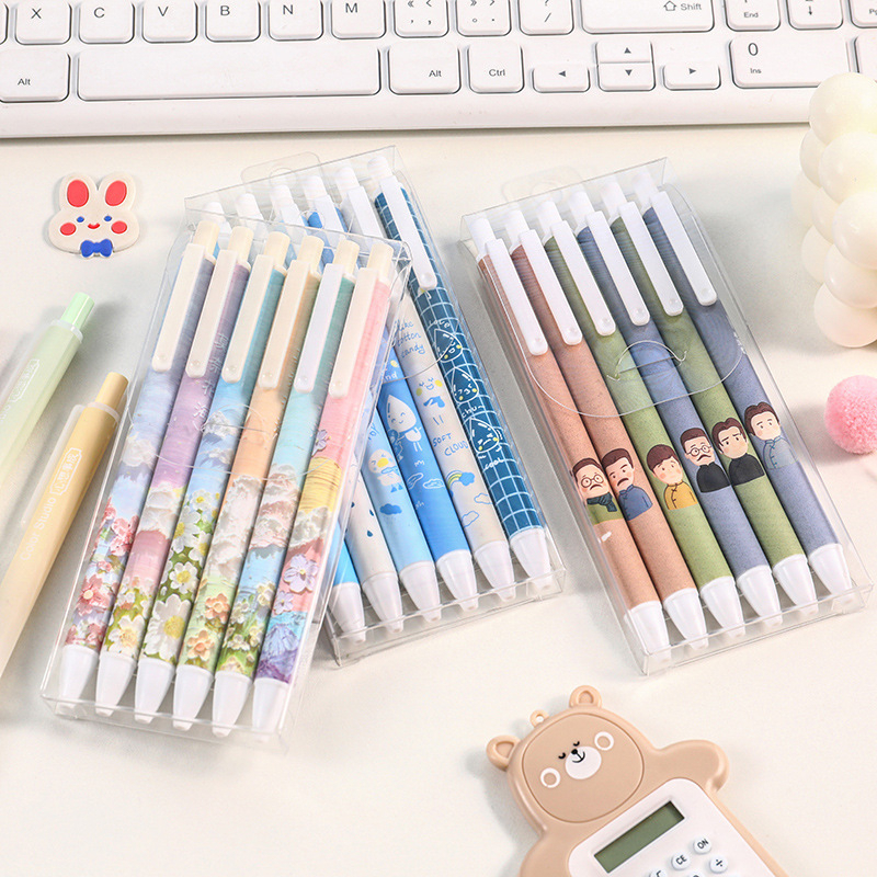 Pulpen isi 6pcs warna menawan import anti macet harga grosir