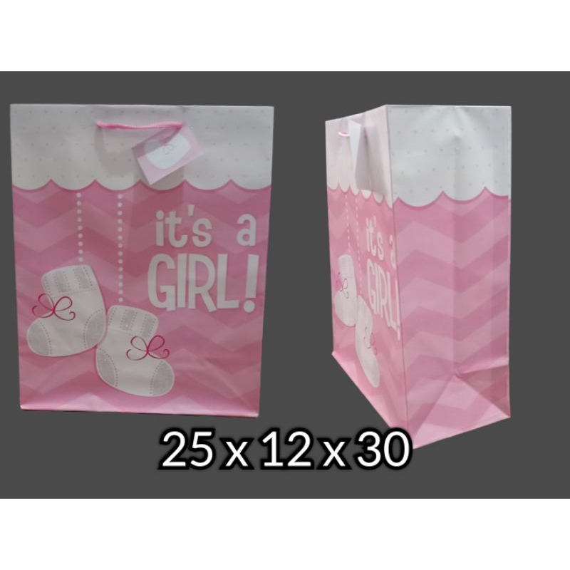 

Paper bag / tas kertas motif pink It's a Girl