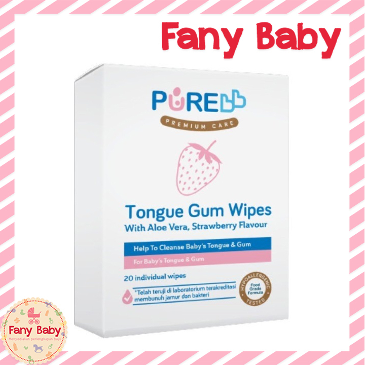 PURE BB TONGUE GUM WIPES 20 SHEETS