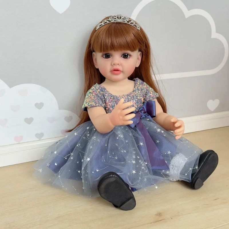 Ready depan Spesial Edisi Outfit Princess Boneka Reborn Full Silikon Bisa Mandi Mewah 55 cm