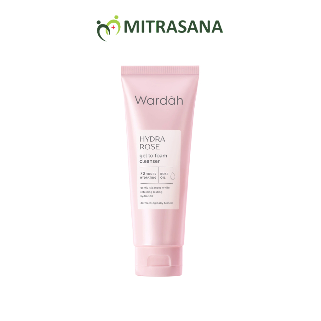 Wardah Hydra Rose Gel to Foam Cleanser 100 ml - Pembersih Wajah