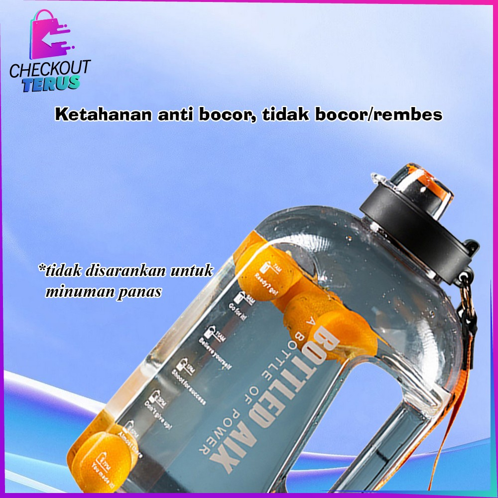 CT C470 Tempat Botol Minum Olahraga Ukuran Besar 2200ML BPA FREE Botol Minum Transparan Tumblr Botol Gym Bottle